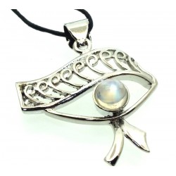 Rainbow Moonstone Gemstone Egyptian Eye Pendant